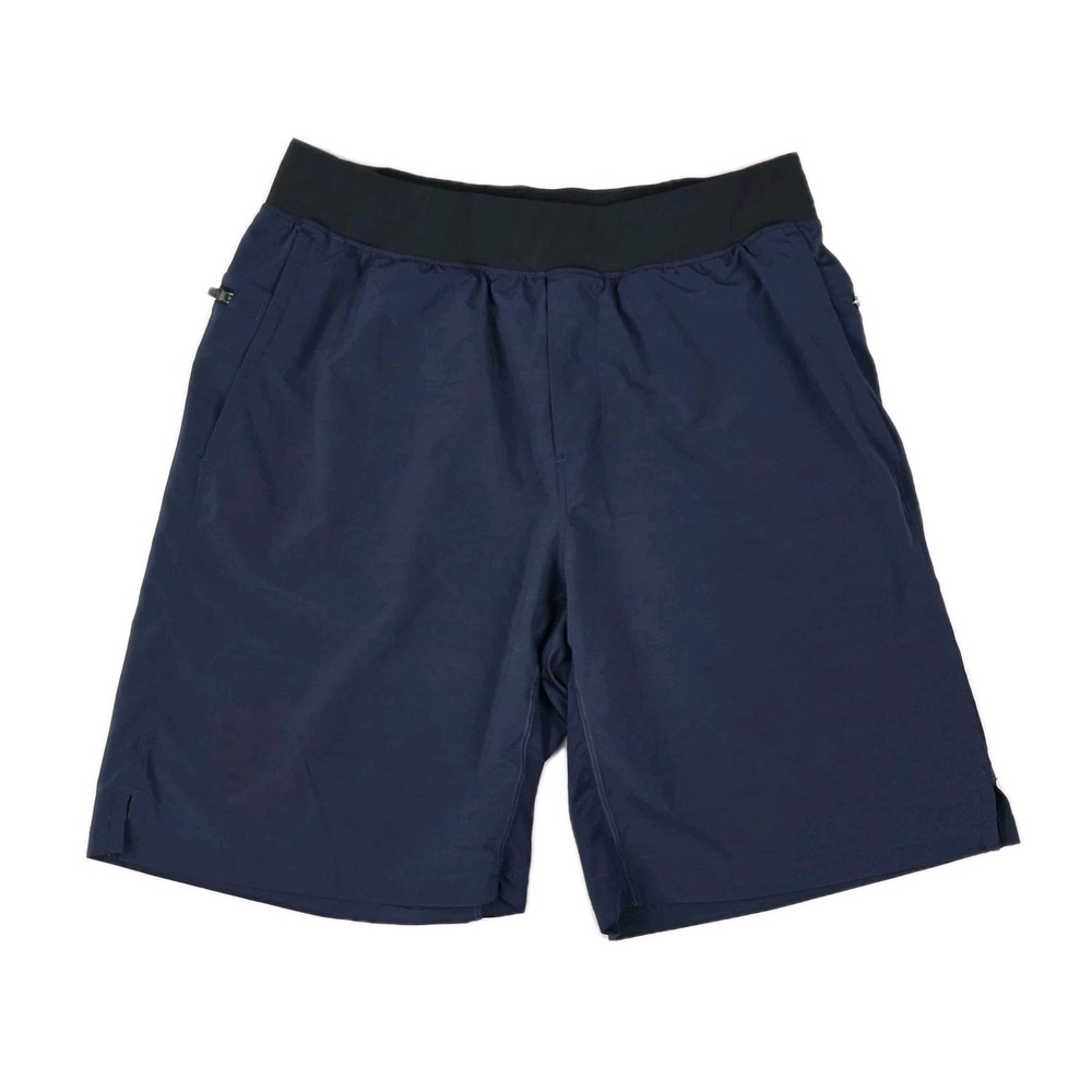 Fabletics Franchise Shorts Men's Medium Athletic Blue Navy 7" Running Gym Train